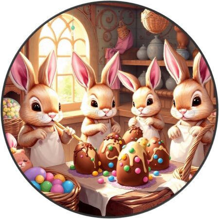 Rubber Coaster with whimsical Easter bunny workshop image