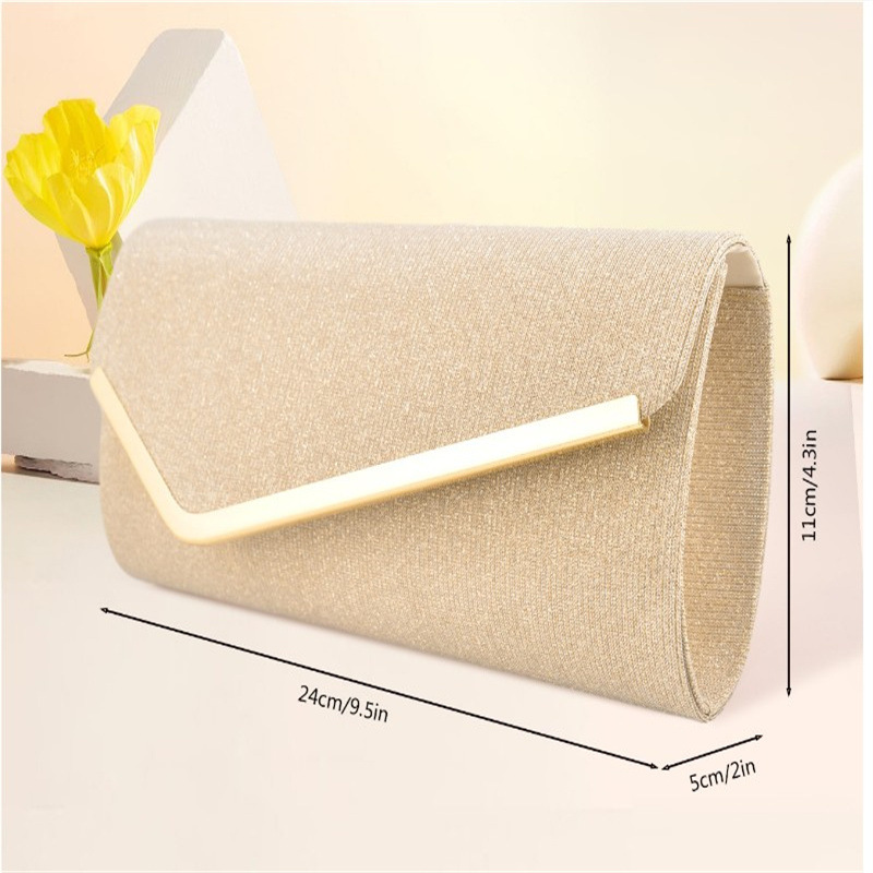 Gold shimmer Asymmetric Clutch bag